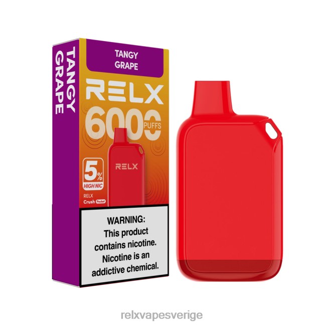 RELX Order Online - RELX Crush Pocket 6000 5% hög nic syrlig druva 8P0H227