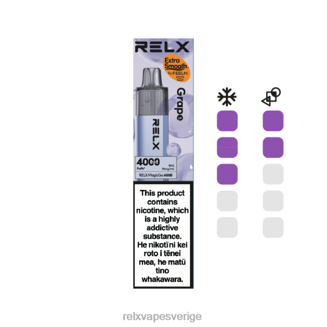 RELX Order Online - RELX MagicGo 4000 engångsvape druva 8P0H26