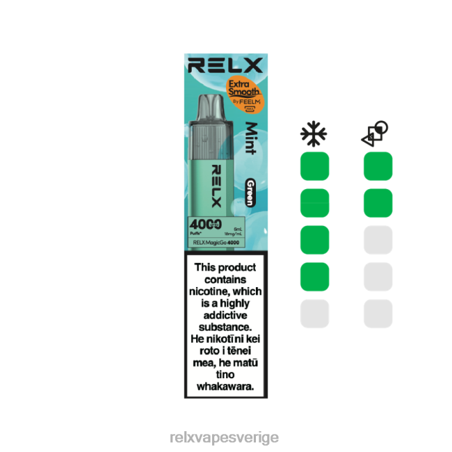 RELX Vape Flavours - RELX MagicGo 4000 engångsvape mynta (grön) 8P0H24