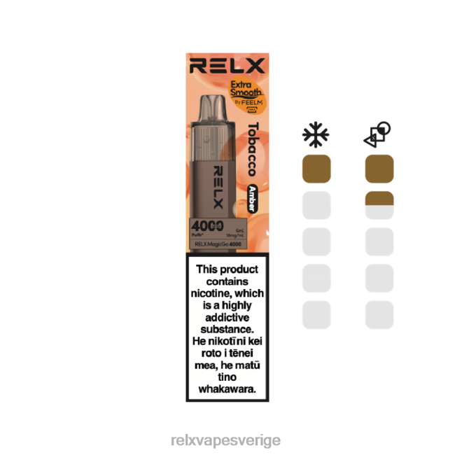 RELX Vape Price - RELX MagicGo 4000 engångsvape tobak (bärnsten) 8P0H25