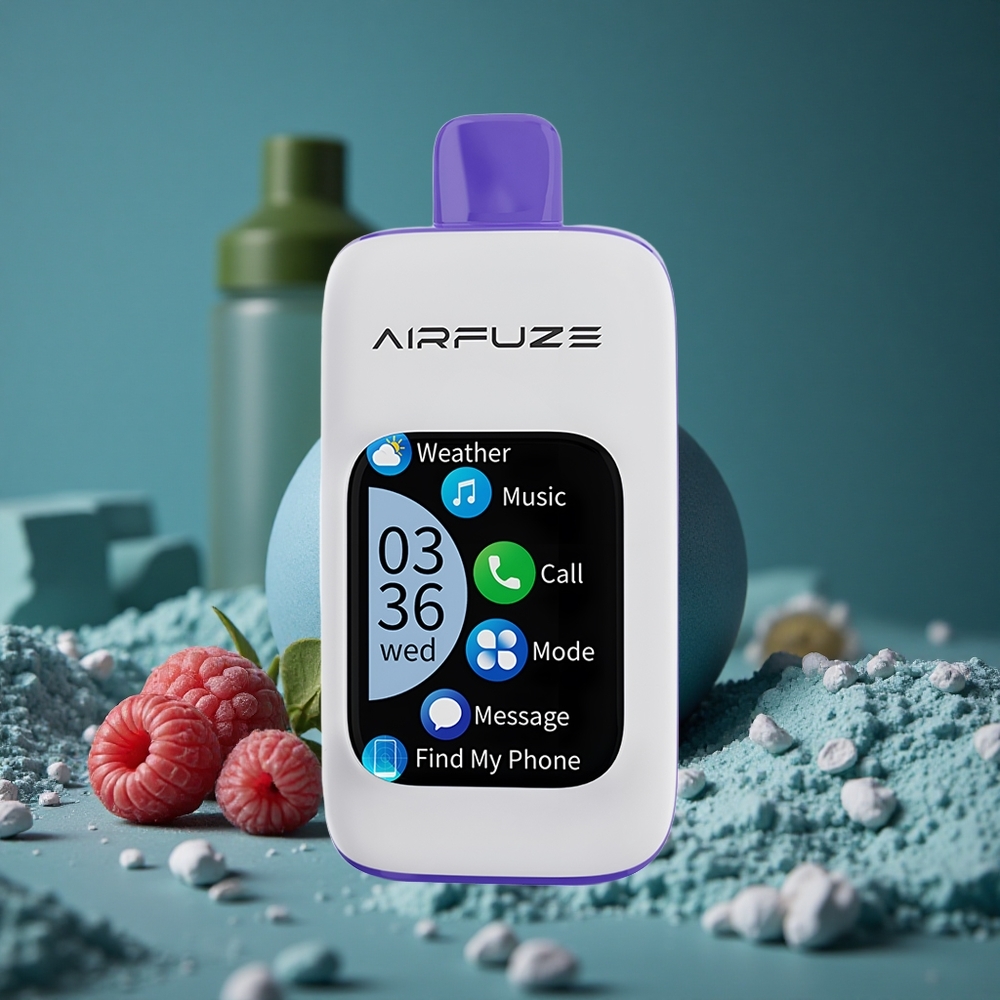 AirFuze Smart 30000 Puffs Disposable Blå Hallon Is 2.01" TFT-touchskärm Sweden wholesale