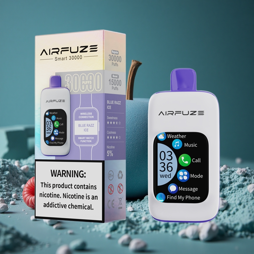 AirFuze Smart 30000 Puffs Disposable Blå Hallon Is 2.01\" TFT-touchskärm Sweden wholesale