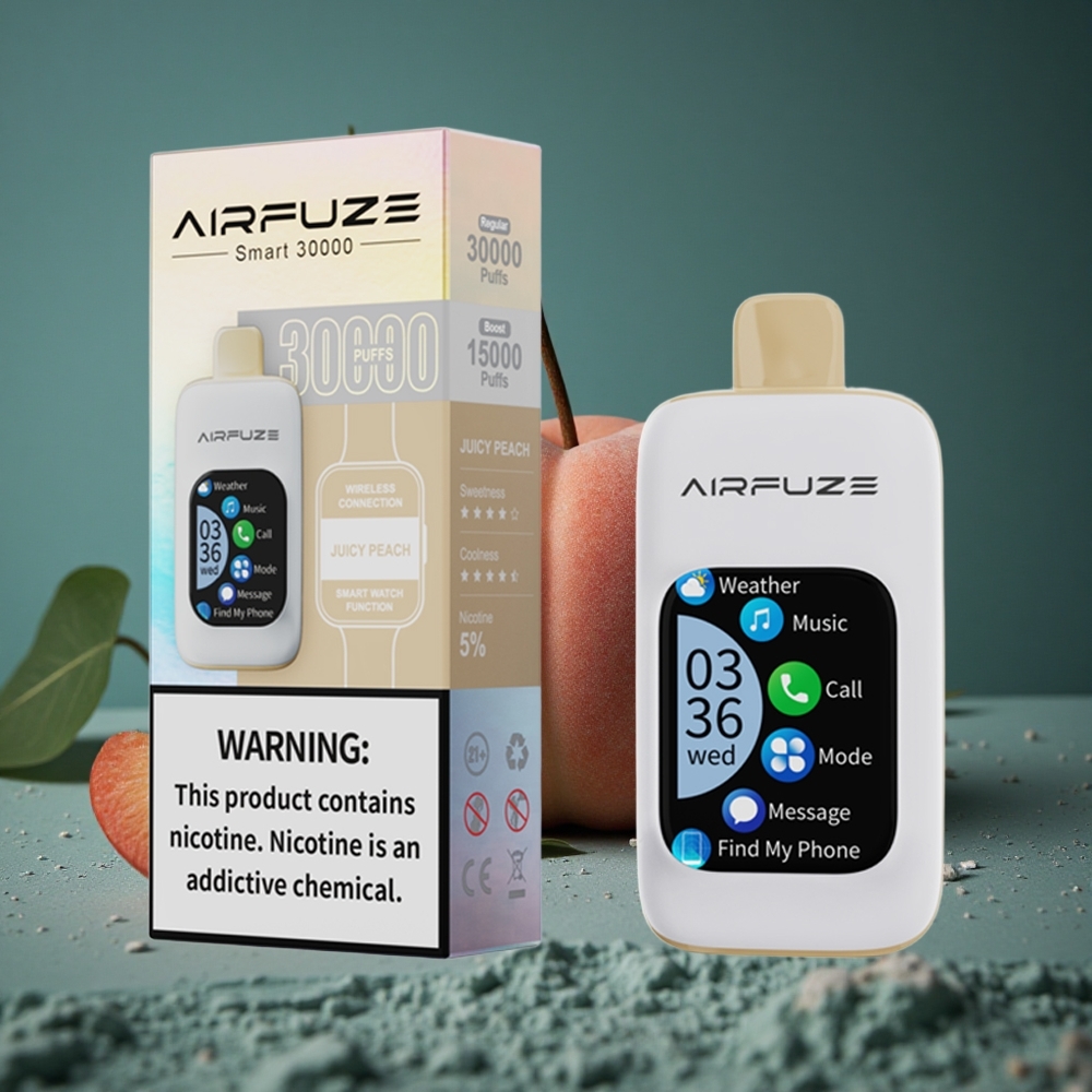 AirFuze Smart 30000 Puffs Disposable Juicy Peach (Saftig Persika) med 900mAh Batteri & Type-C Sweden wholesale