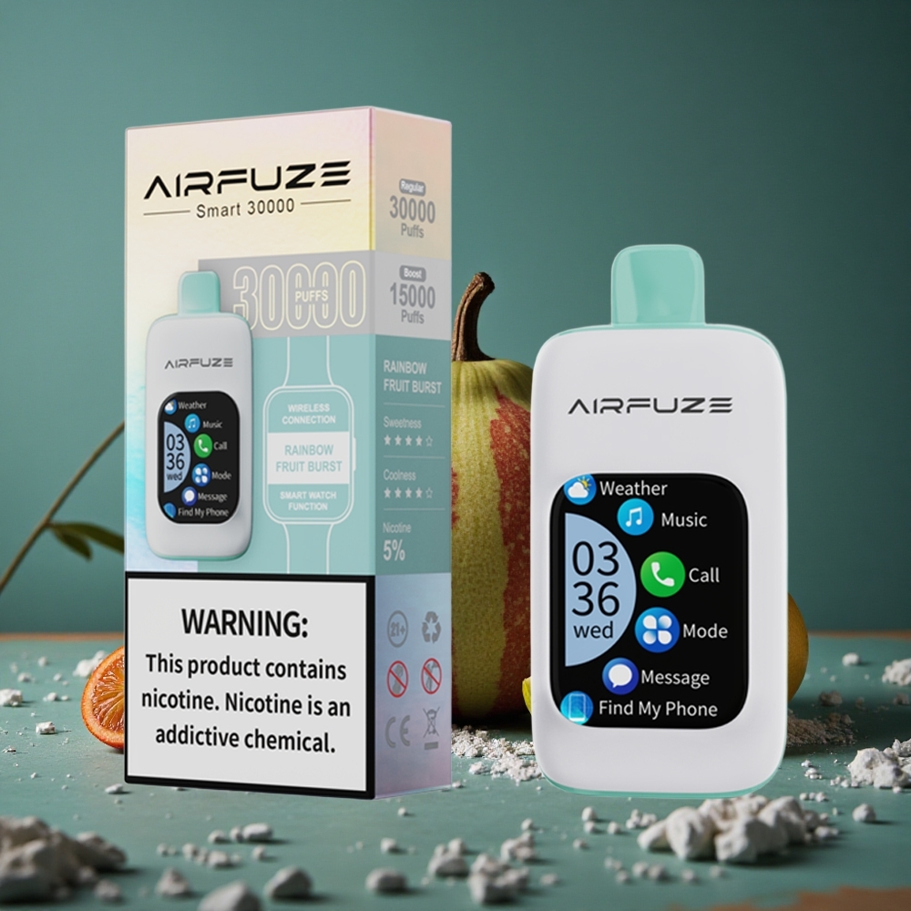 AirFuze Smart 30000 Puffs Engångsvape Regnbågens Fruktburst 2.01\" TFT-pekskärm Sverige wholesale