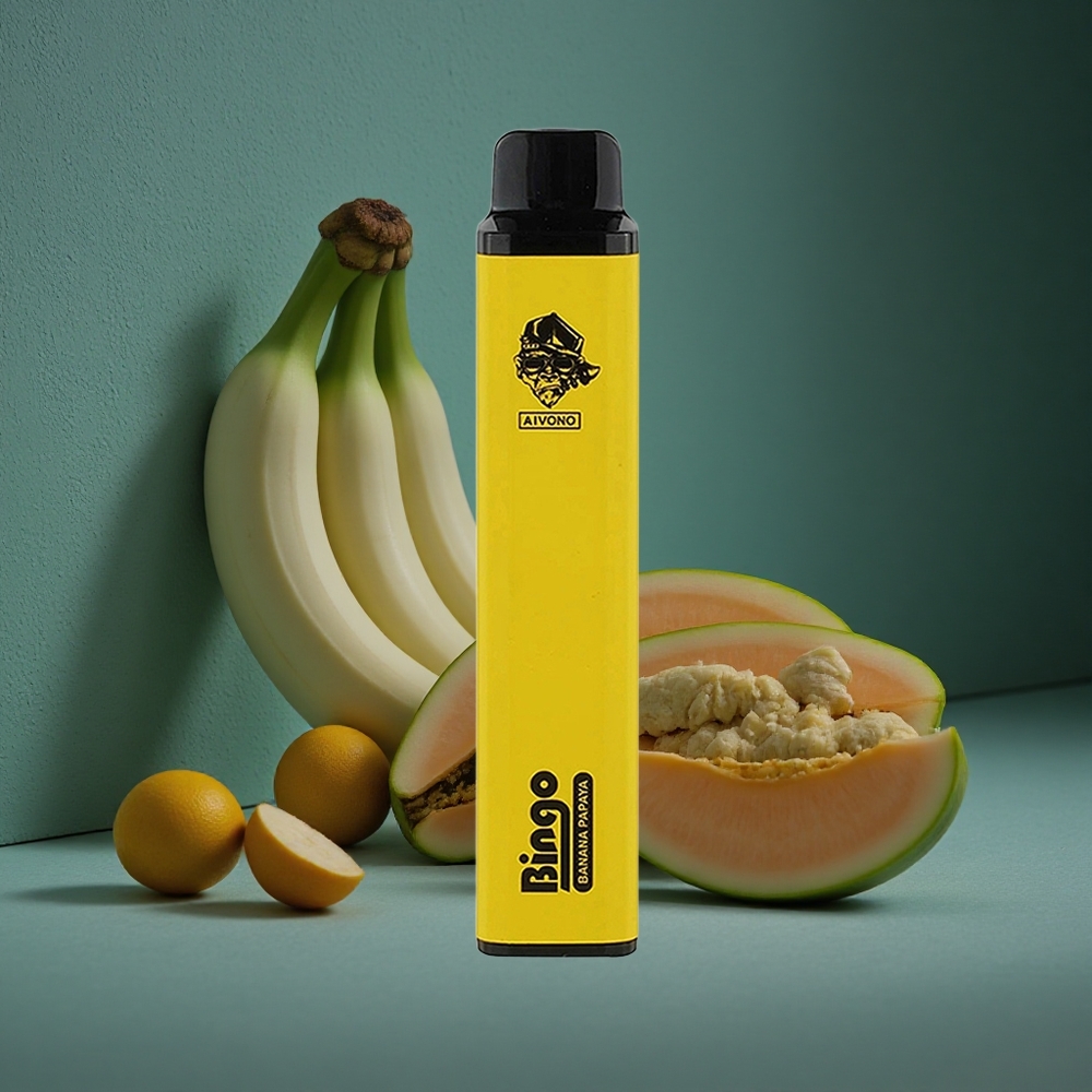 Aivono AIM BINGO 4000 Puffs Banan Papaya Kompakt storlek 21 123mm Sweden wholesale