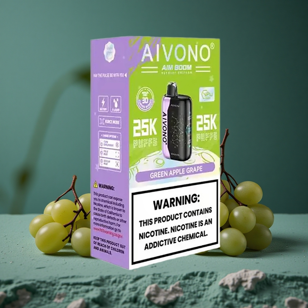 Aivono AIM BOOM 25000 Puffar Grönt Äpple Druva 28ml E-Vätska Sweden wholesale