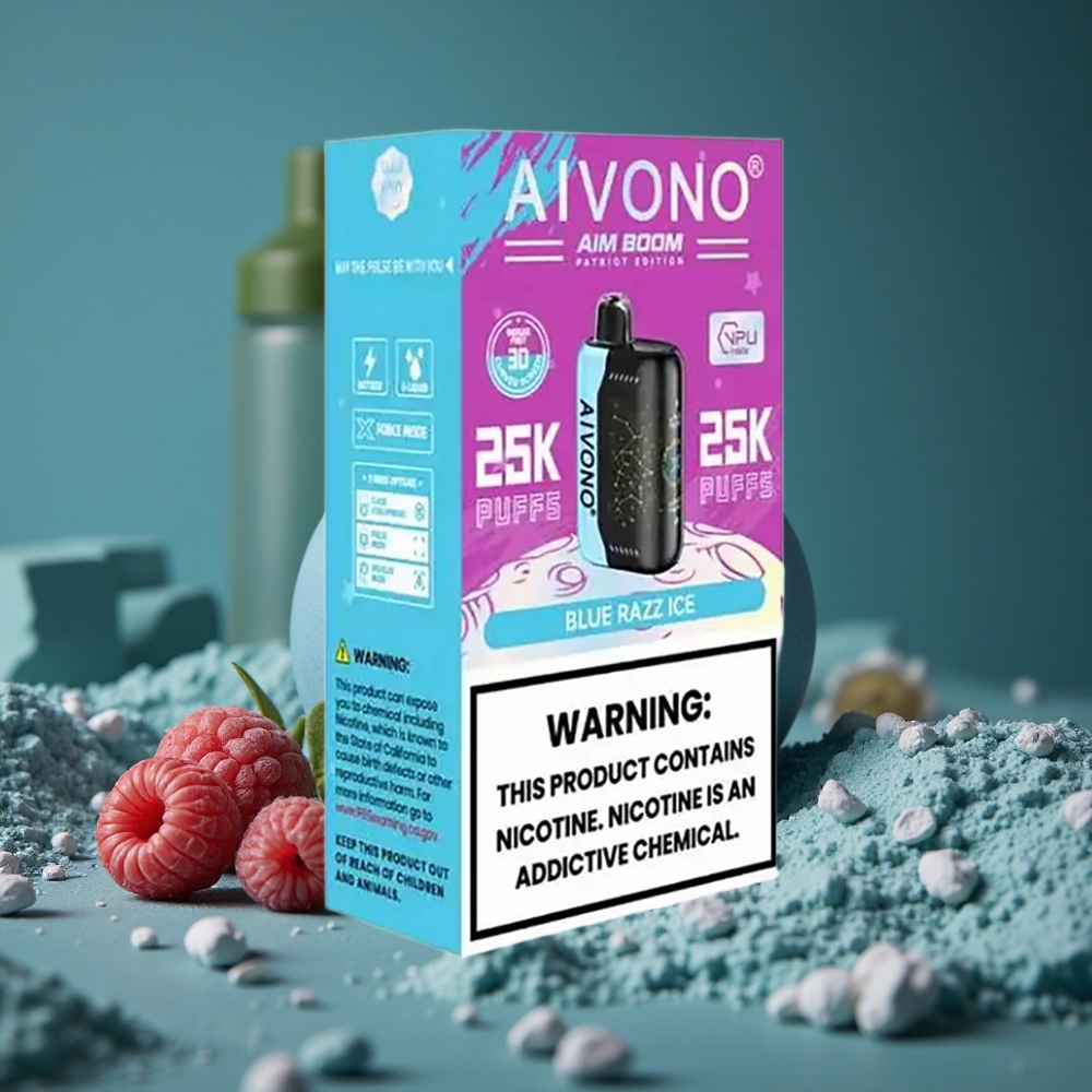 Aivono AIM BOOM 25000 Puffs Blå Hallon Is 28ml E-Liquid Sweden wholesale