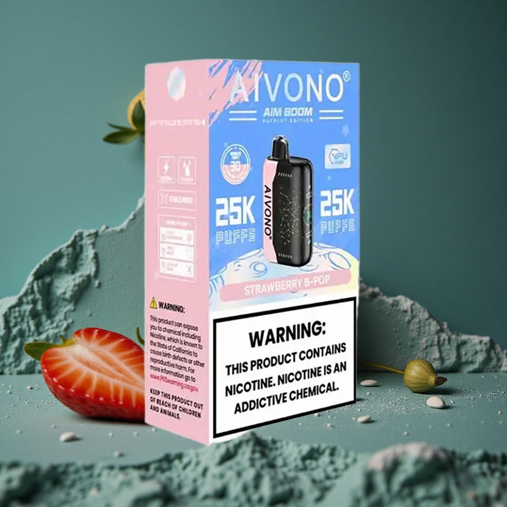 Aivono AIM BOOM 25000 Puffs Jordgubb B Pop 28ml E-Liquid Sweden wholesale