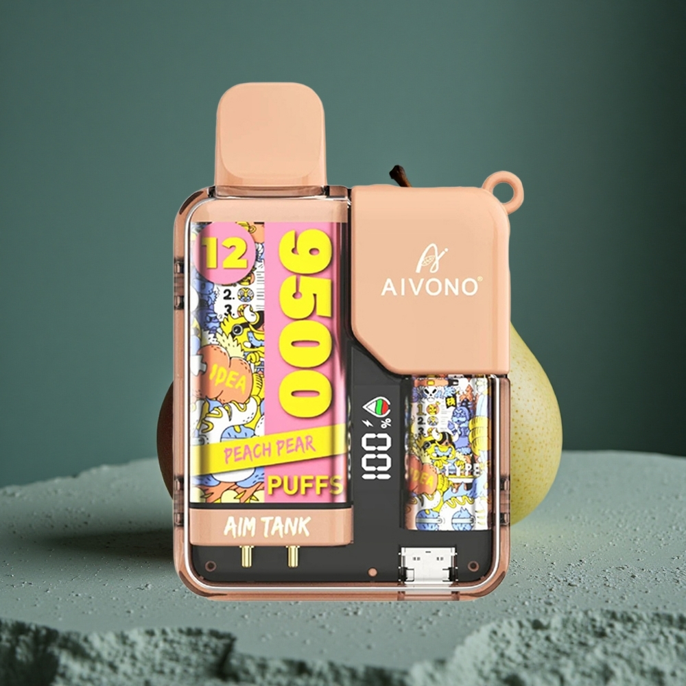 Aivono AIM-TANK 9500 Puffs Persika Pära 18ml E-vätska LCD Display Sweden wholesale