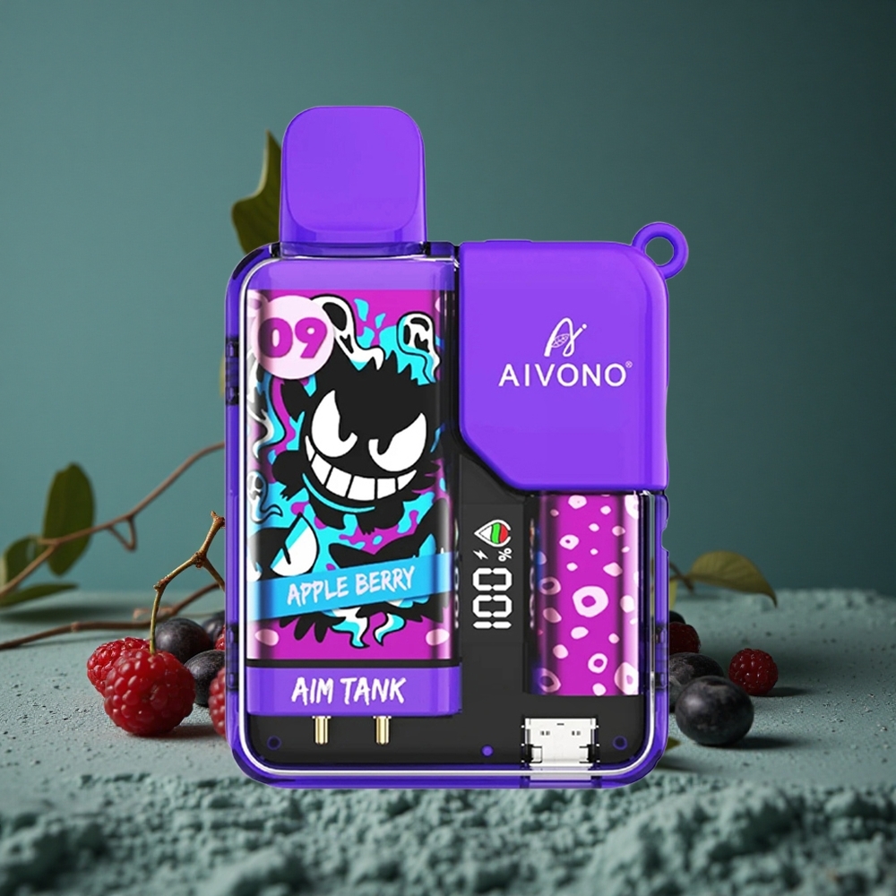 Aivono AIM-TANK 9500 Puffs Äpple Bär 18ml E-vätska LCD Display Sweden wholesale