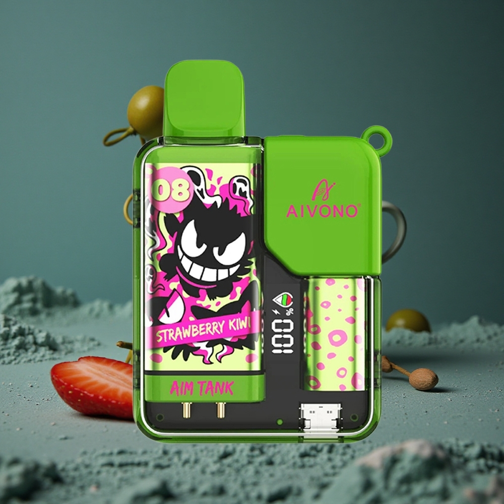 Aivono Aim-Tank 9500 Puffs Jordgubb Kiwi 18ml E-vätska LCD Sweden wholesale