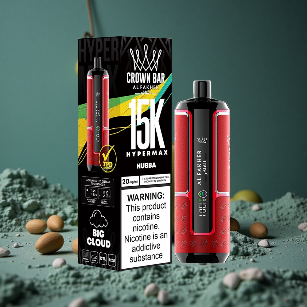Al Fakher Crown Bar 15K Hypermax Engångs Vape Kit 22ml Sverige Direkt-till-lunga Sweden wholesale