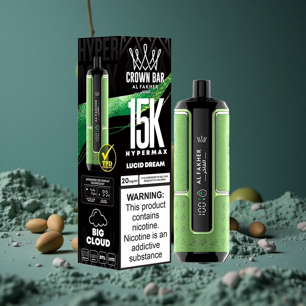 Al Fakher Crown Bar 15K Hypermax Engångs Vape Kit Lucid Dröm (22ml, 15 000 puffar) Sweden wholesale