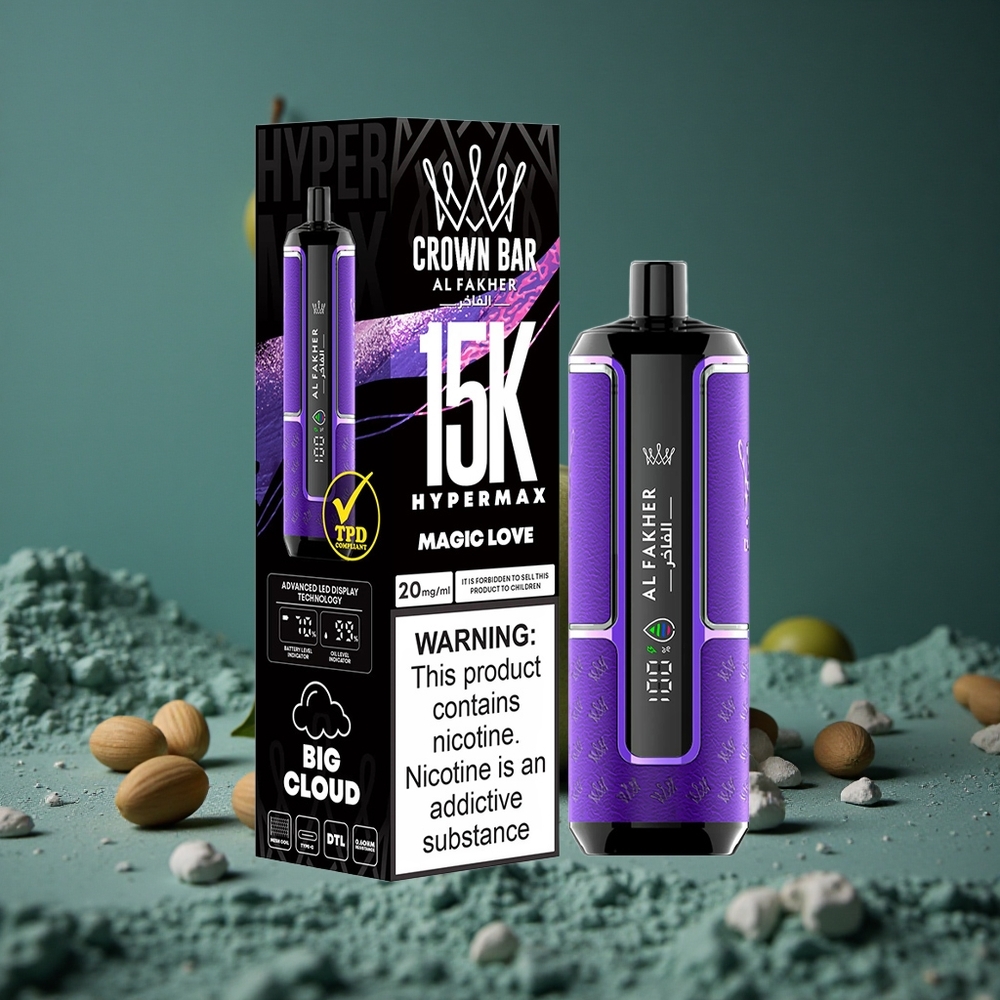 Al Fakher Crown Bar 15K Hypermax Engångs Vape Kit Magic Kärlek 15 000 puffar Sverige wholesale