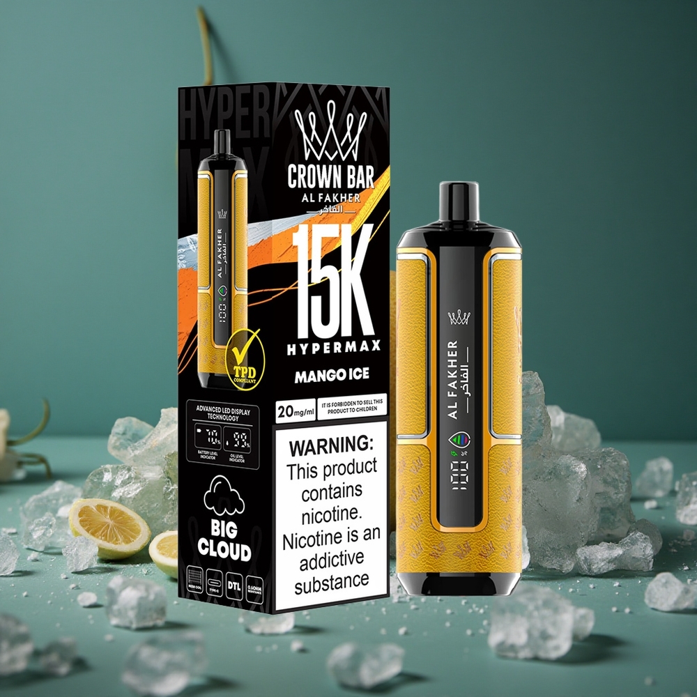 Al Fakher Crown Bar 15K Hypermax Engångs Vape Kit Mango Is Sweden wholesale