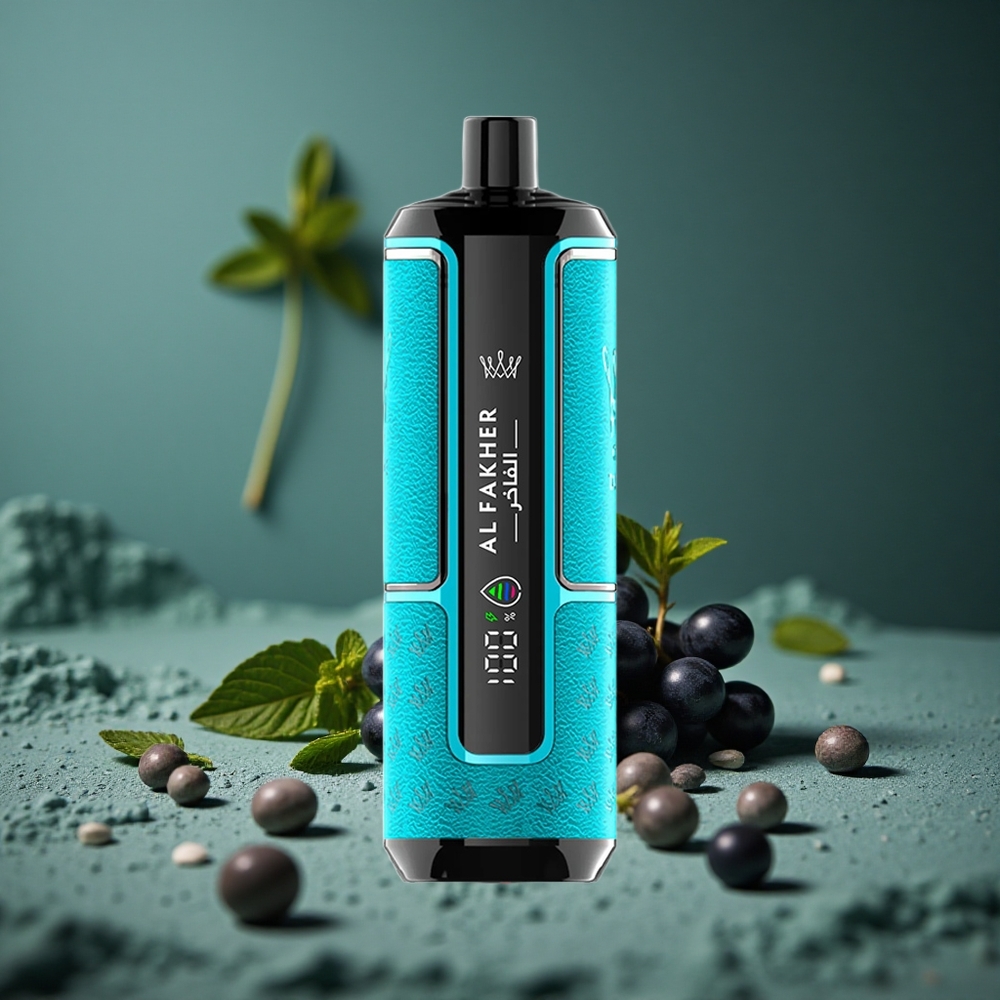 Al Fakher Crown Bar 15K Hypermax Engångs-vape Kit Svartvinbär Mynta 15 000 puffar Sverige wholesale