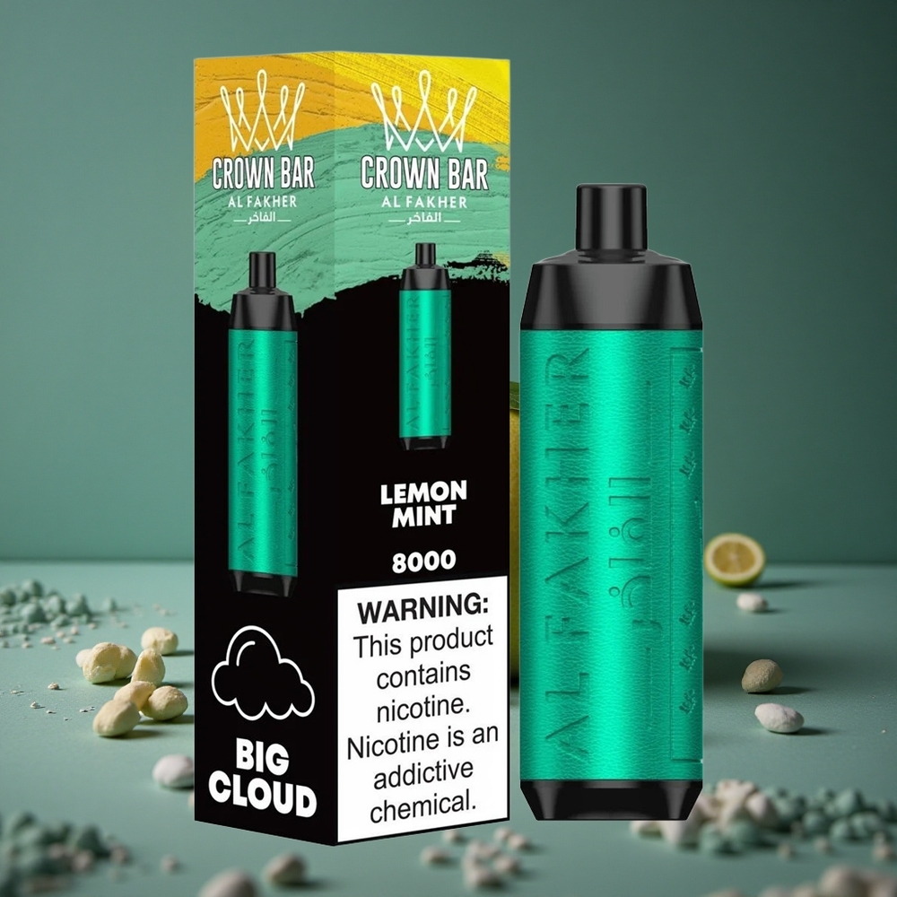 Al Fakher Crown Bar 8000 Citron Mynta Kristall Engångsvape Sweden wholesale