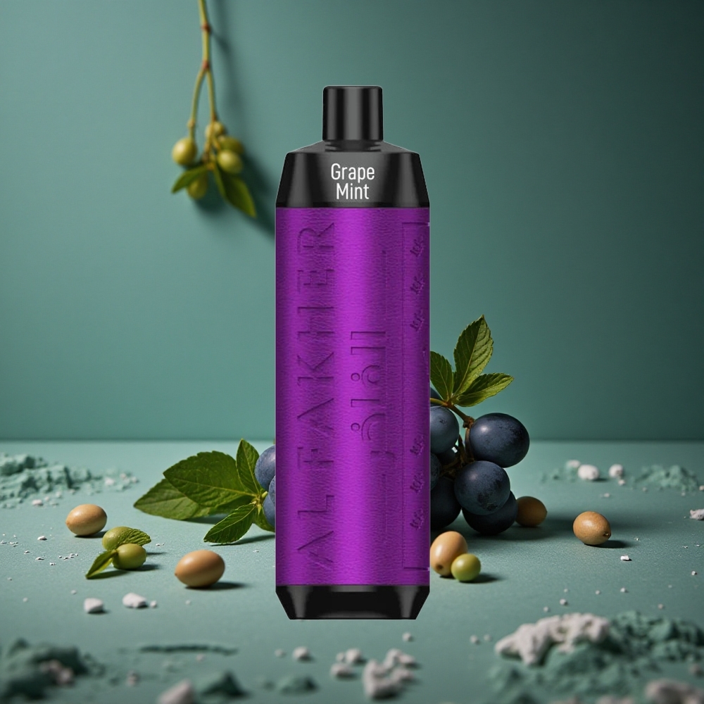 Al Fakher Crown Bar 8000 Crystal Engångsvape Druva Mynta med 600mAh Batteri & USB-C Sweden wholesale