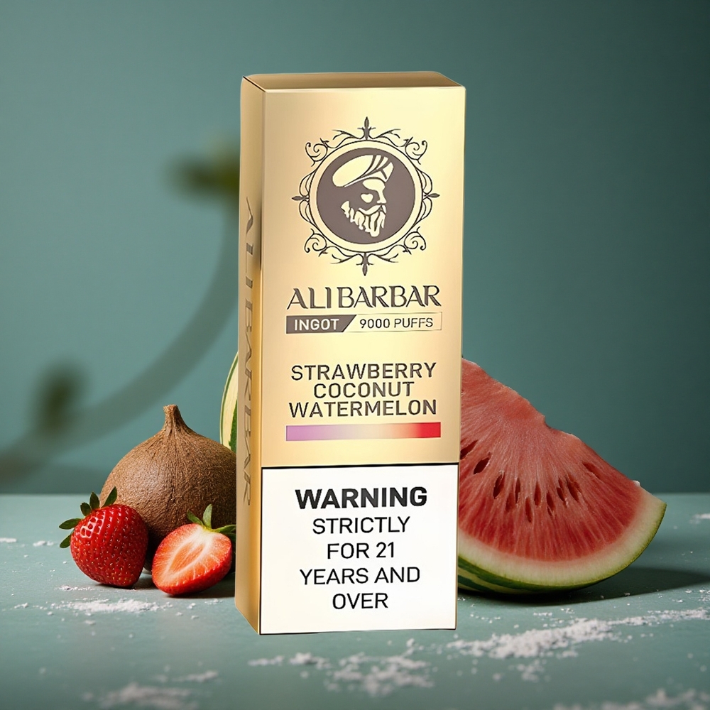 Alibarbar Ingot 9000 Puffs Jordgubb Kokosvatten Vattenmelon 22ml E-vätska Sverige wholesale