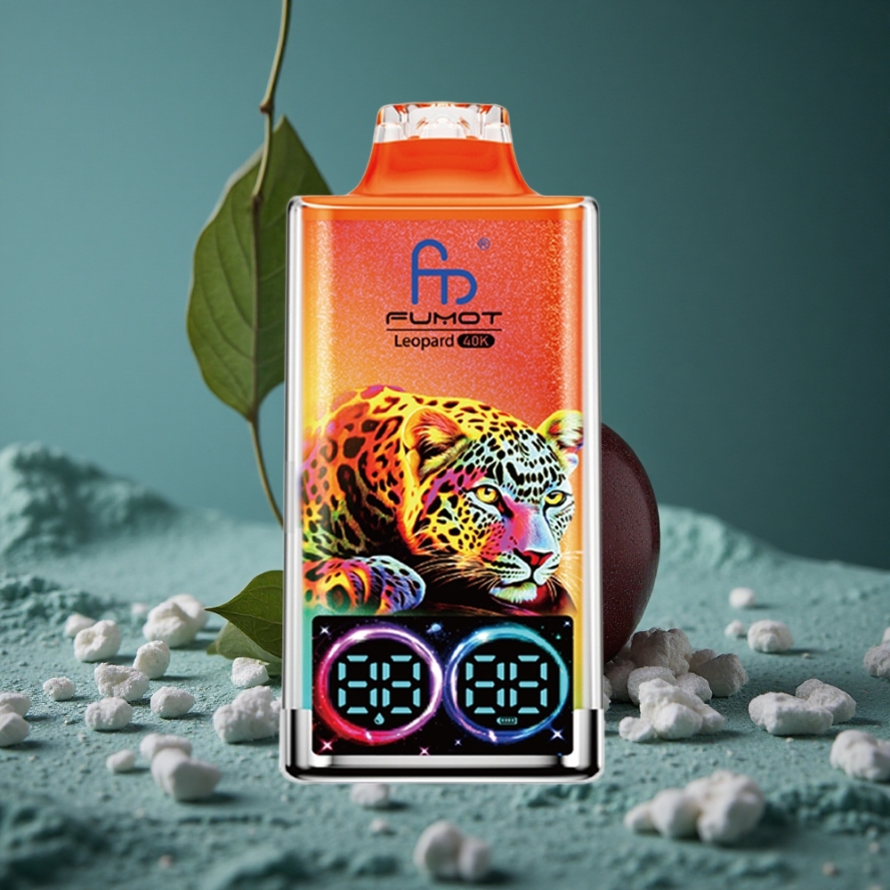Fumot Leopard 40K Puffs Engångsvape Körsbärsis Digitalrör Oljekraftsdisplay Sweden wholesale