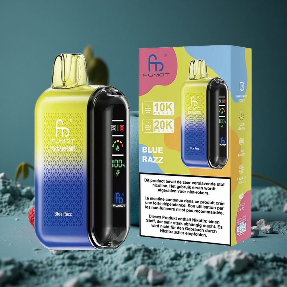 Fumot Tornado 20000 Puffs Blå Hallon Dual Mesh Coil Sweden wholesale