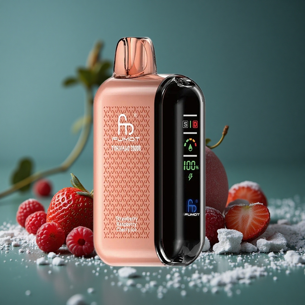 Fumot Tornado 20000 Puffs Jordgubb Hallon Körsbär Is Dual Mesh Coil Sweden wholesale