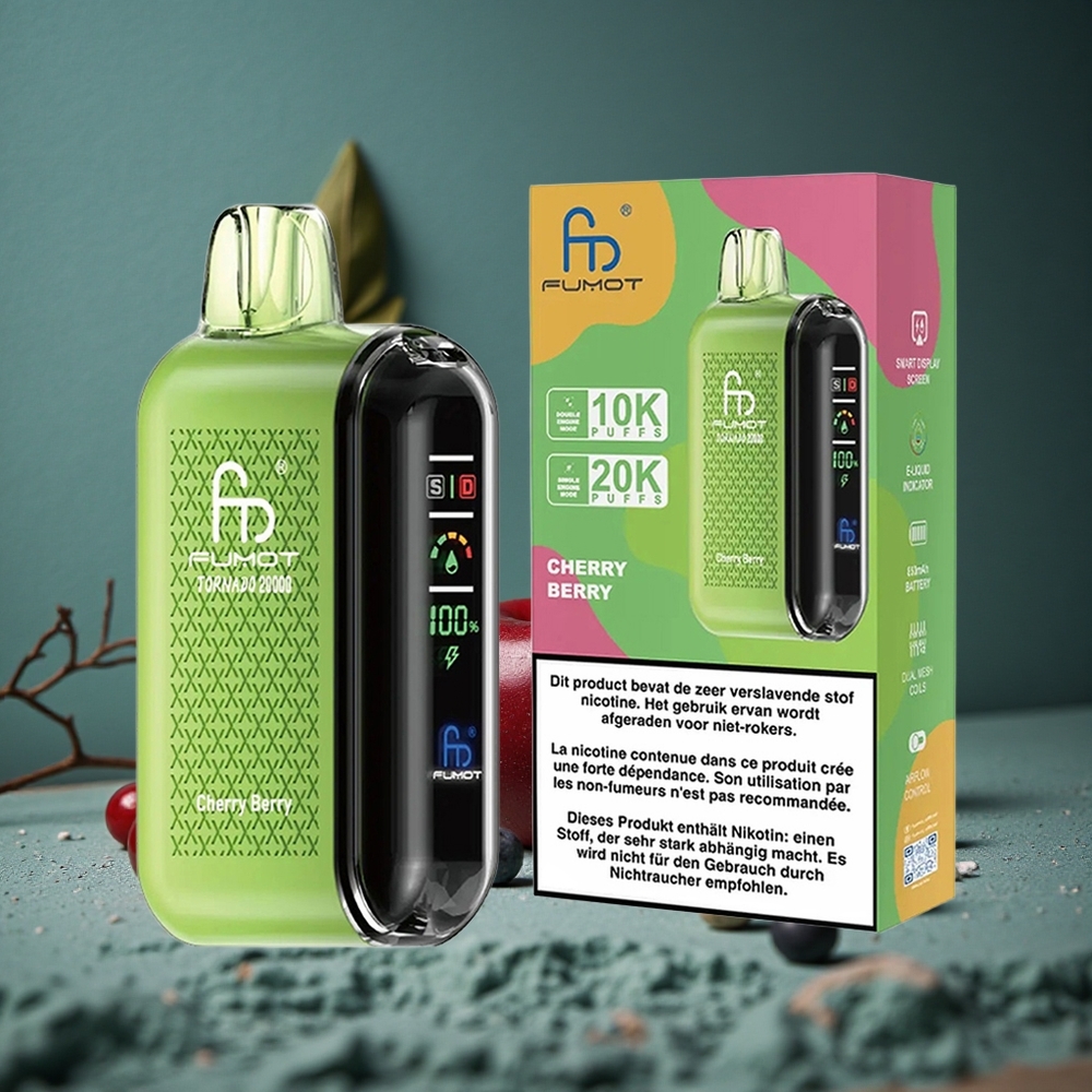 Fumot Tornado 20000 Puffs Körsbär & Bär Dual Mesh Coil Sweden wholesale