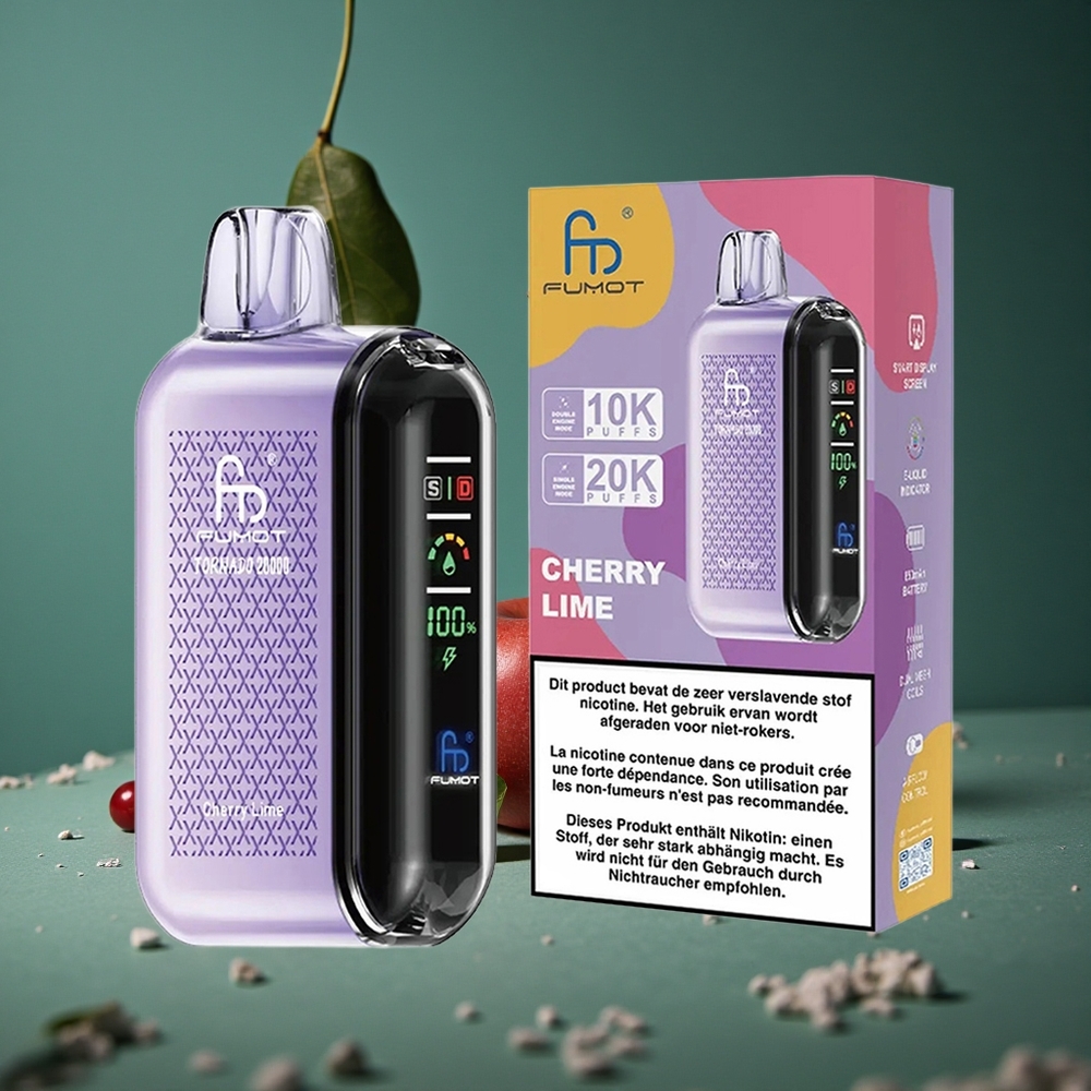 Fumot Tornado 20000 Puffs Körsbär Lime Dual Mesh Coil Sweden wholesale