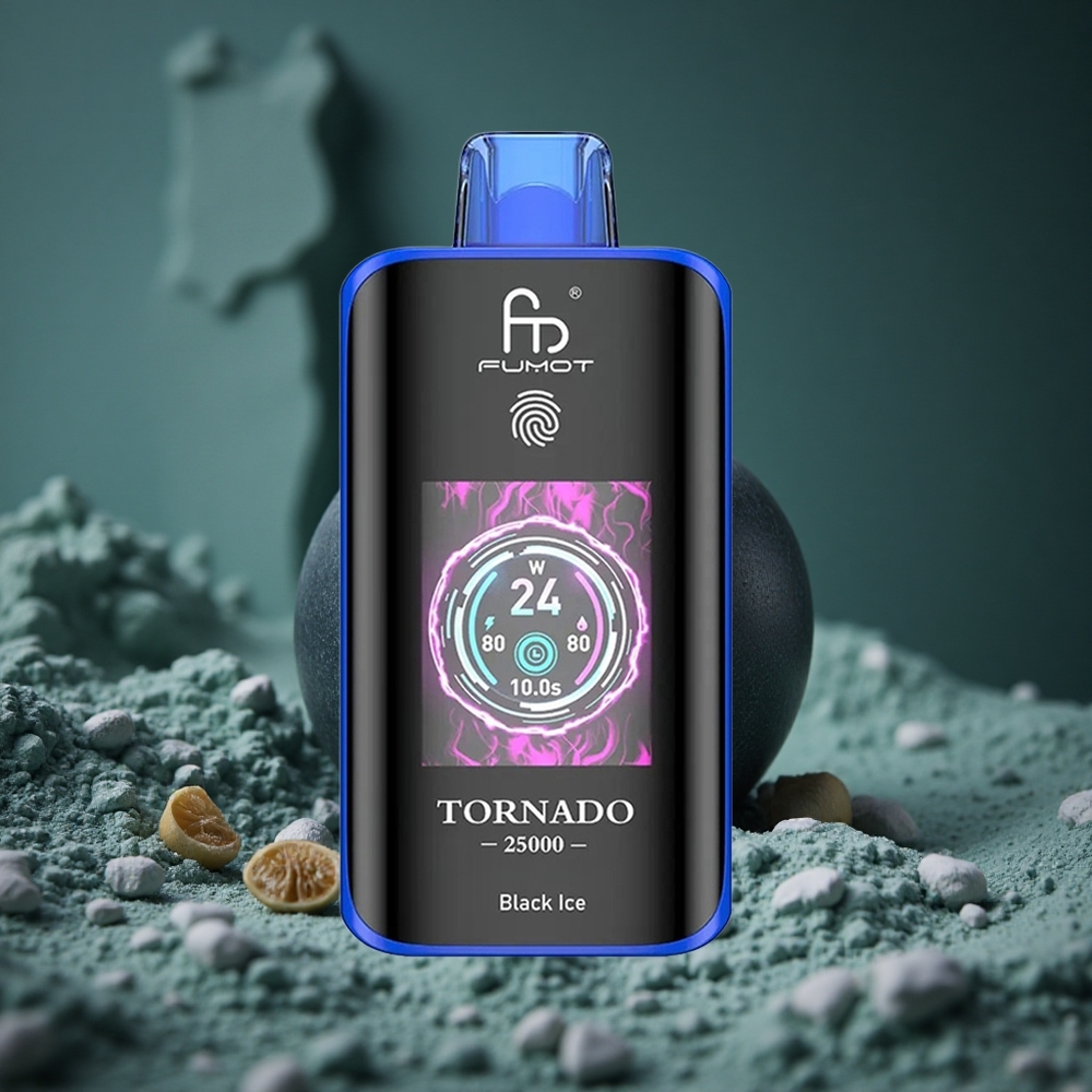 Fumot Tornado 25000 Puffar Svart Is 20ml Förfylld E-vätska Sweden wholesale