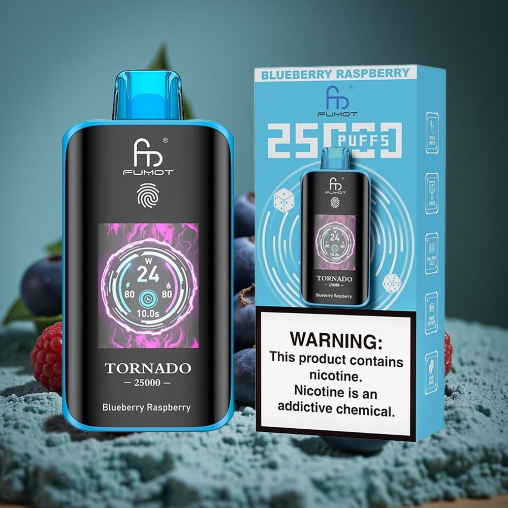 Fumot Tornado 25000 Puffs Blåbär Hallon HD Skärm Sweden wholesale