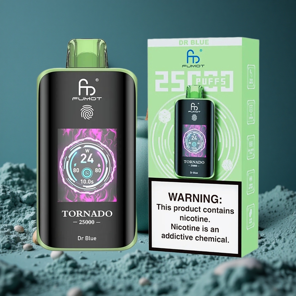 Fumot Tornado 25000 Puffs Dr Blå HD Skärm 20ml Förfylld E-vätska Sweden wholesale
