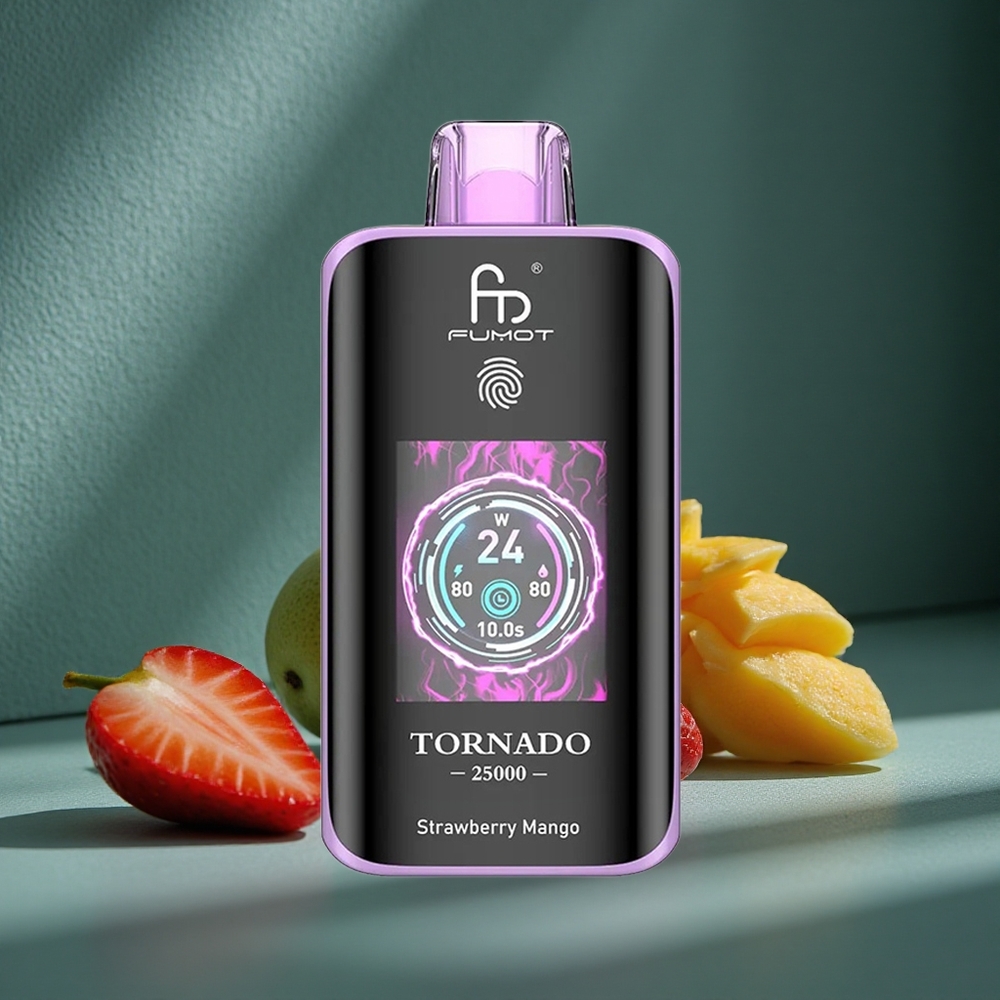 Fumot Tornado 25000 Puffs Jordgubb Mango HD-skärm Sweden wholesale