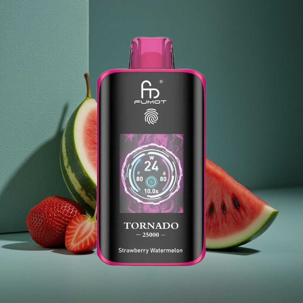 Fumot Tornado 25000 Puffs Jordgubb Vattenmelon HD Skärm Sweden wholesale