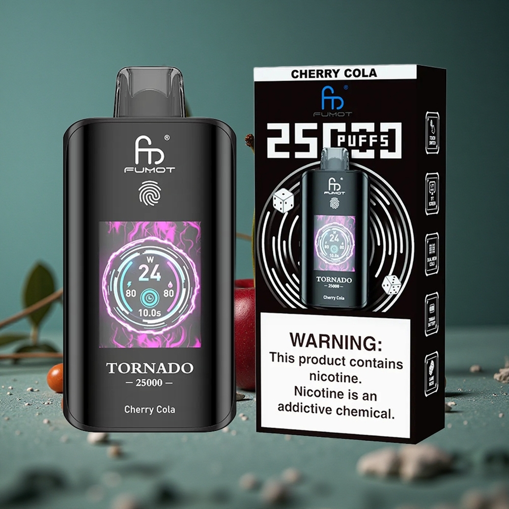 Fumot Tornado 25000 Puffs Körsbärskola HD Skärm Sweden wholesale