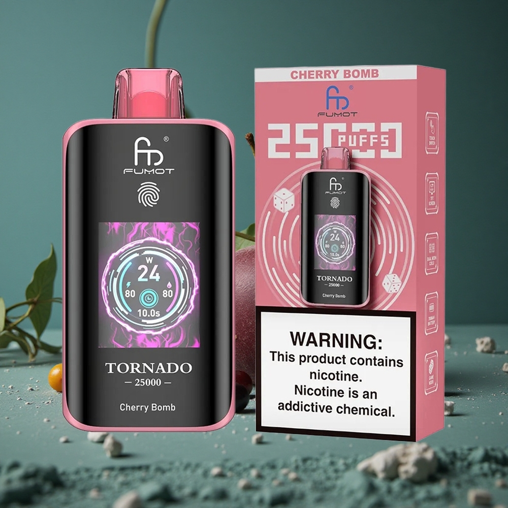 Fumot Tornado 25000 Puffs Kirschärna HD Skärm Sweden wholesale