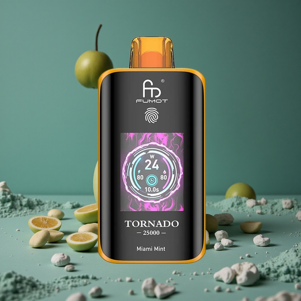 Fumot Tornado 25000 Puffs Miami Mynta HD Skärm Sweden wholesale