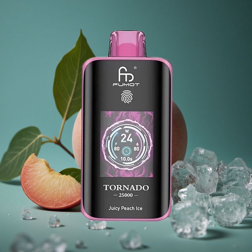 Fumot Tornado 25000 Puffs Saftig Persika Is HD Skärm Sweden wholesale