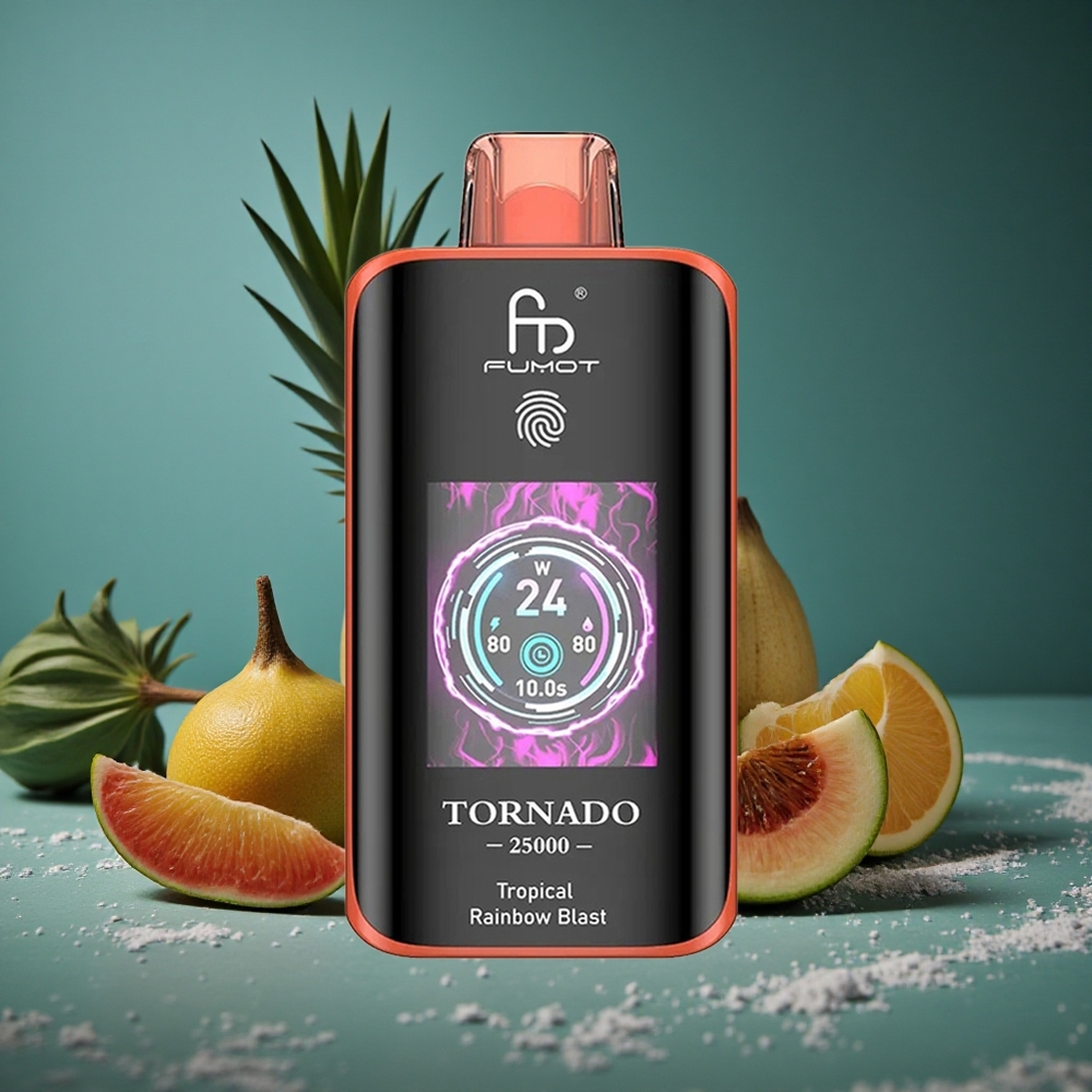 Fumot Tornado 25000 Puffs Tropisk Regnbågsblast HD-skärm Sweden wholesale