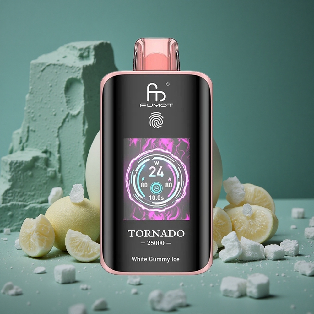 Fumot Tornado 25000 Puffs Vit Godisglass 20ml Förfylld E-vätska Sweden wholesale