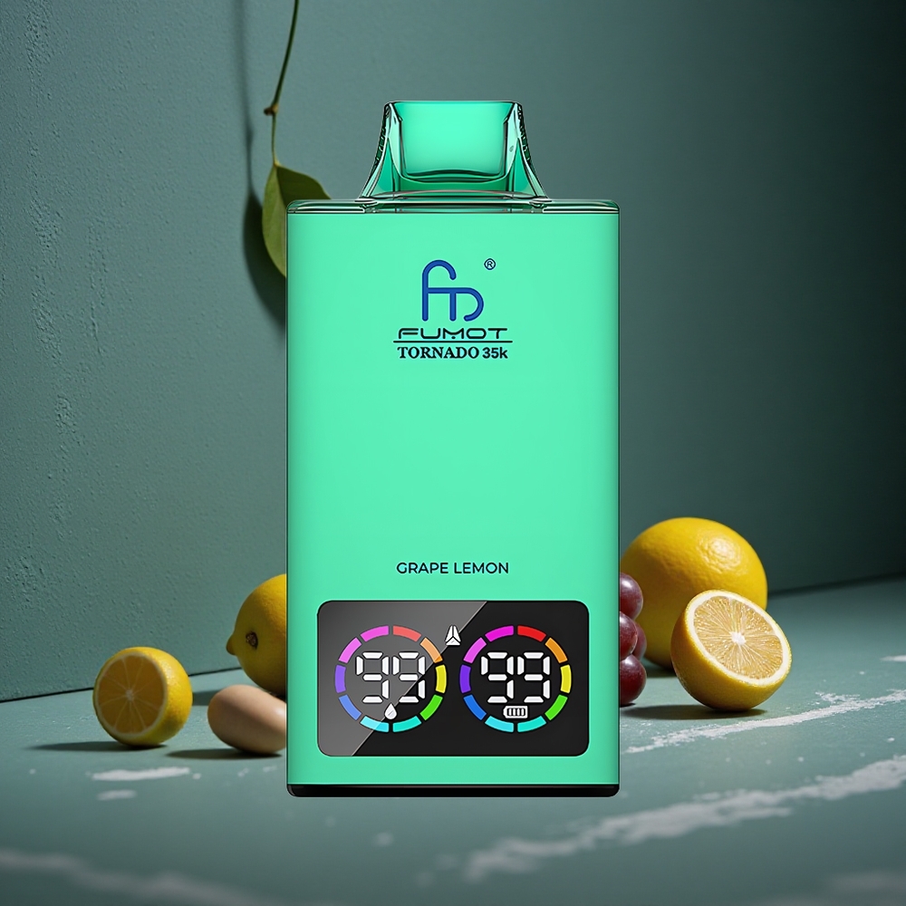 Fumot Tornado 35K Engångsvape 35000 puffar Druva Citron Dual Mesh Coil Sweden wholesale