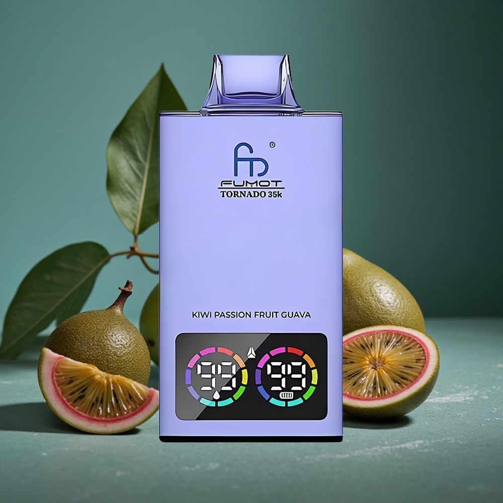 Fumot Tornado 35K Engångsvape Kiwi Passionfrukt Guava Dual Mesh Coil Sweden wholesale