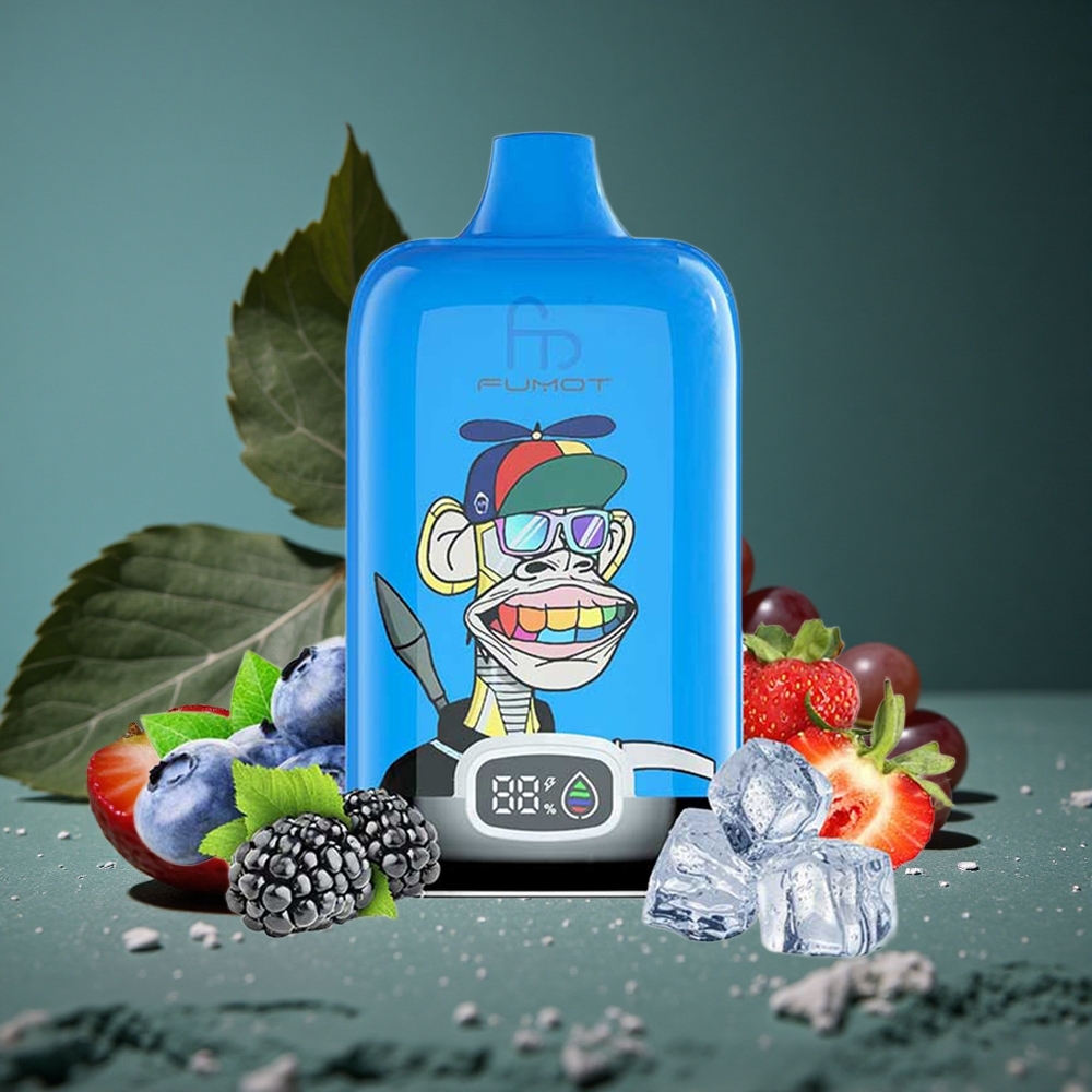 Fumot Tornado Digital Box 12000 Puffs Jordgubb Druva 20ml E-Liquid Sweden wholesale